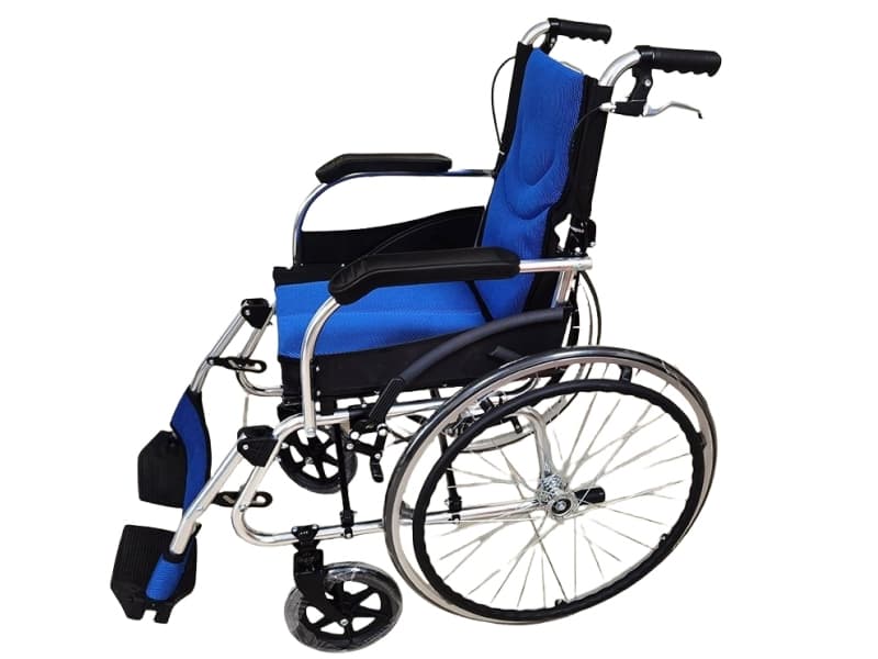 Aluminum Alloy Wheelchair Folding Wheelchair with Elevating Footrest AGAL001
