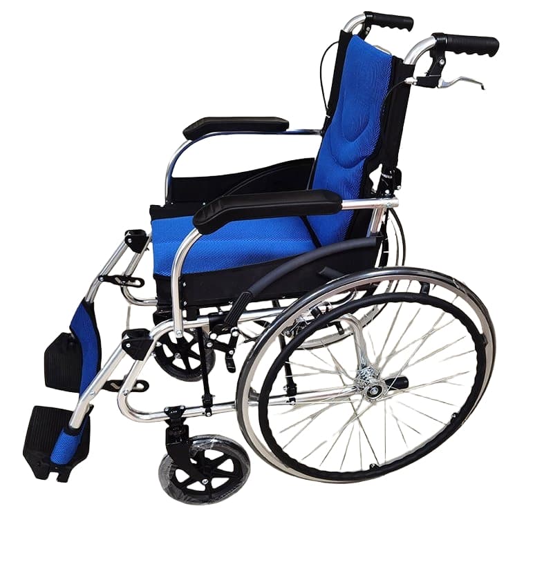 Aluminum Alloy Wheelchair Folding Wheelchair with Elevating Footrest AGAL025A