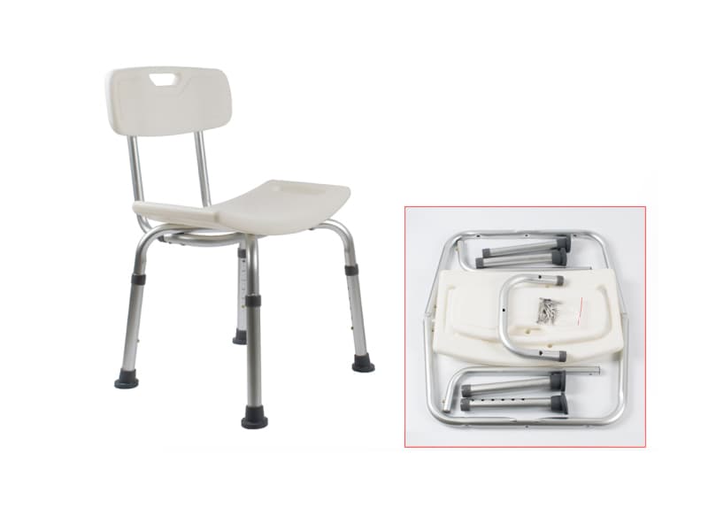 Aluminum Bath Bench with Detachable Back AGSC007